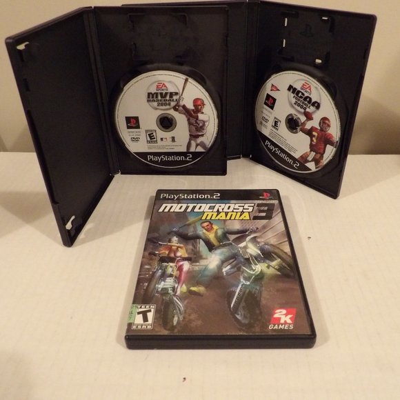 +Lot of 3 Playstation 2 Sports Games Motocross Mania 3, MVP & NCAA 2004 (Elsa)